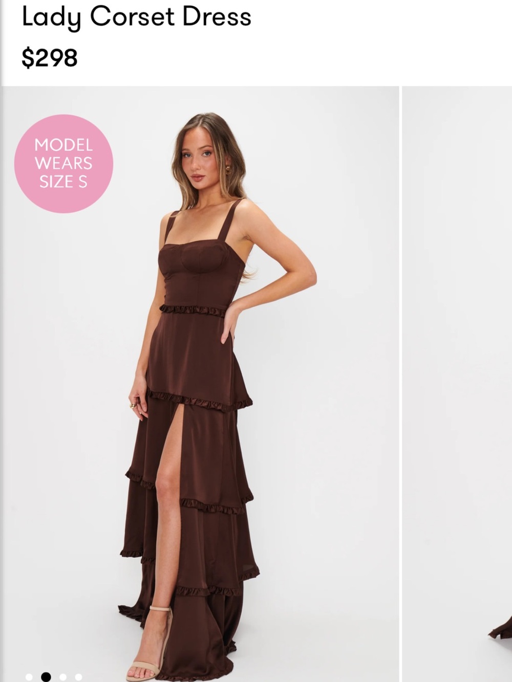 Show me your MUMU- Lady Corset Dress - Brown